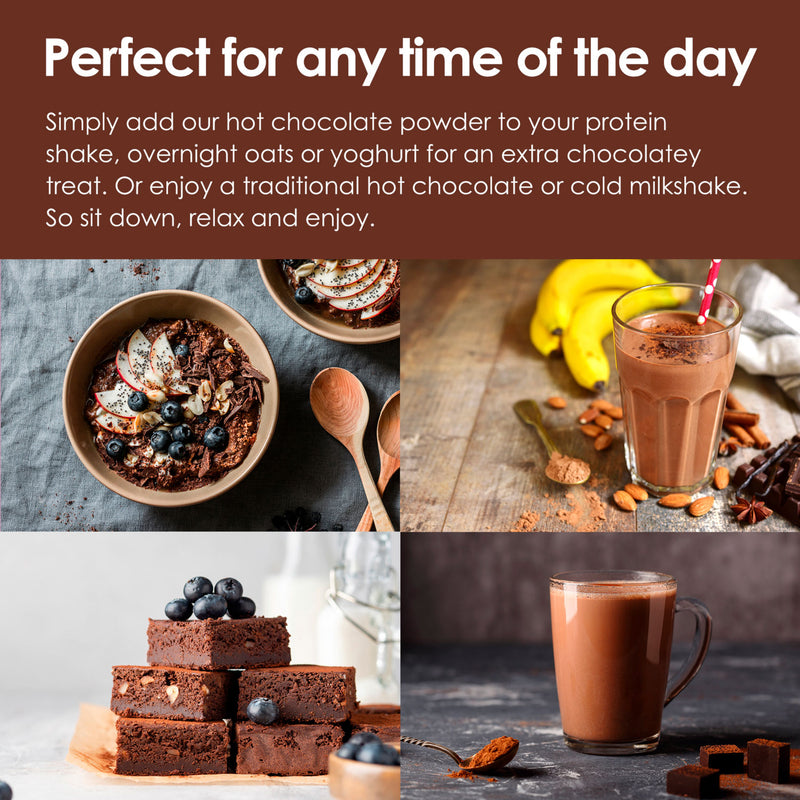 Options Belgian hot chocolate powder 220g, imported from the UK