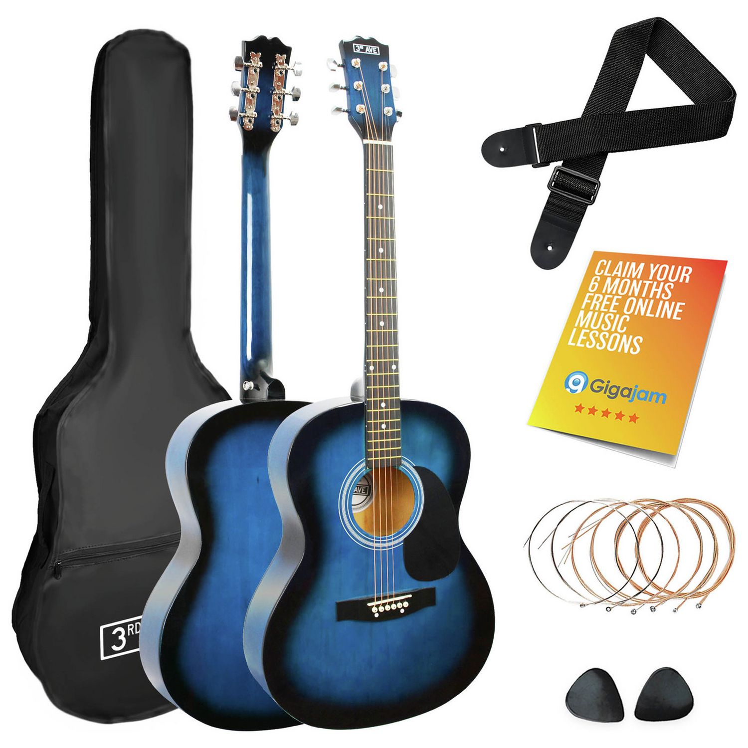 3rd Avenue acoustic guitar pack blueburst, UK version