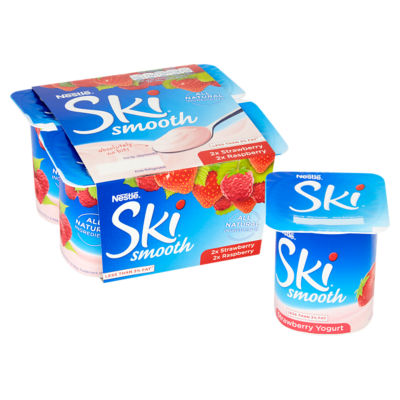 مجموعة زبادي Ski Smooth قليل الدسم 4 × 120 جم