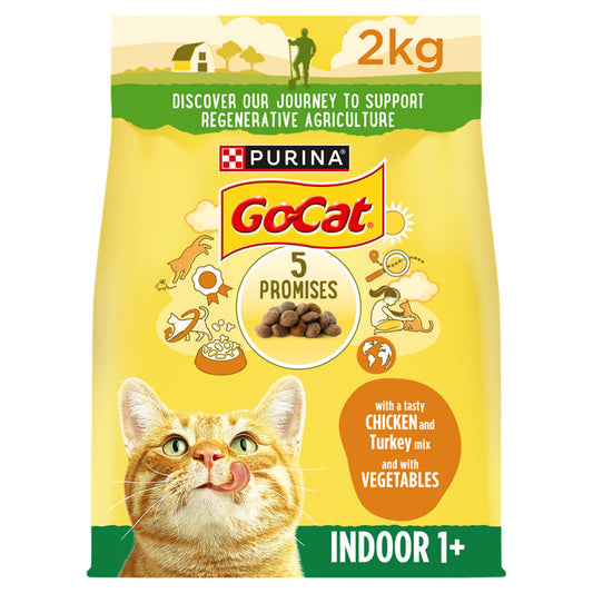 Go-Cat Adult Indoor Dry Cat Food Chicken & Veg GOODS ASDA   