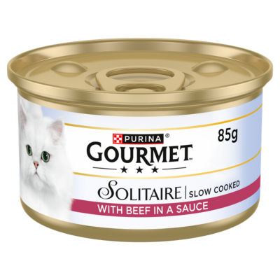 Gourmet Solitaire Tinned Cat Food With Beef