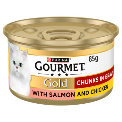 GOURMET Gold Morceaux en sauce Saumon et poulet Nourriture humide pour chat 85g