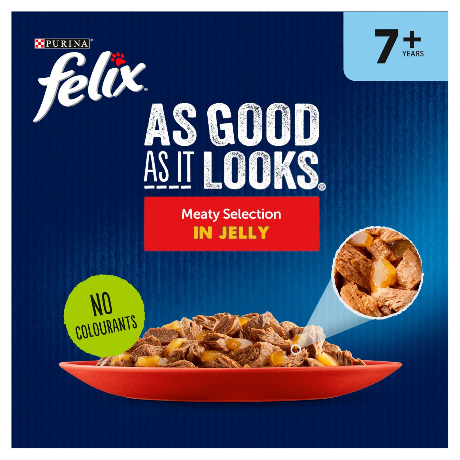 FELIX Senior Cat Food Meat Selection 12x100g - British product
