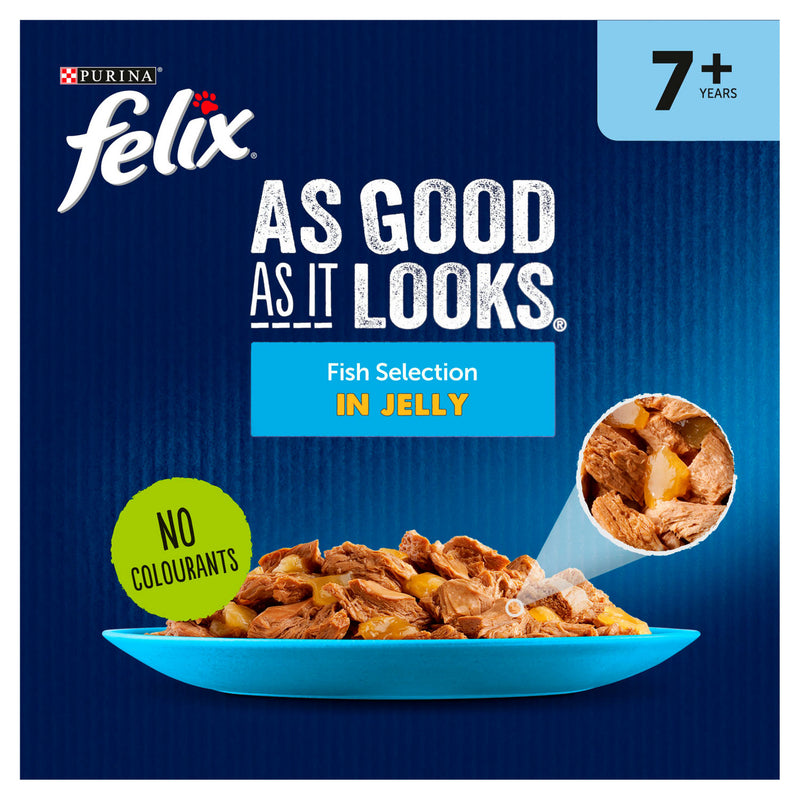 Felix Senior 7+ cat food pouches 12 x 85g - British product