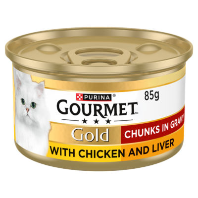 GOURMET Gold cat food with chicken and liver in gravy 85g, UK version