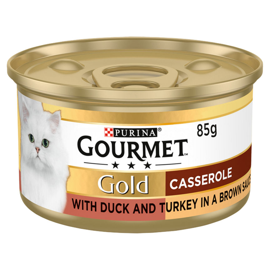 Gourmet Gold Tinned Cat Food Duck and Turkey Casserole GOODS ASDA   