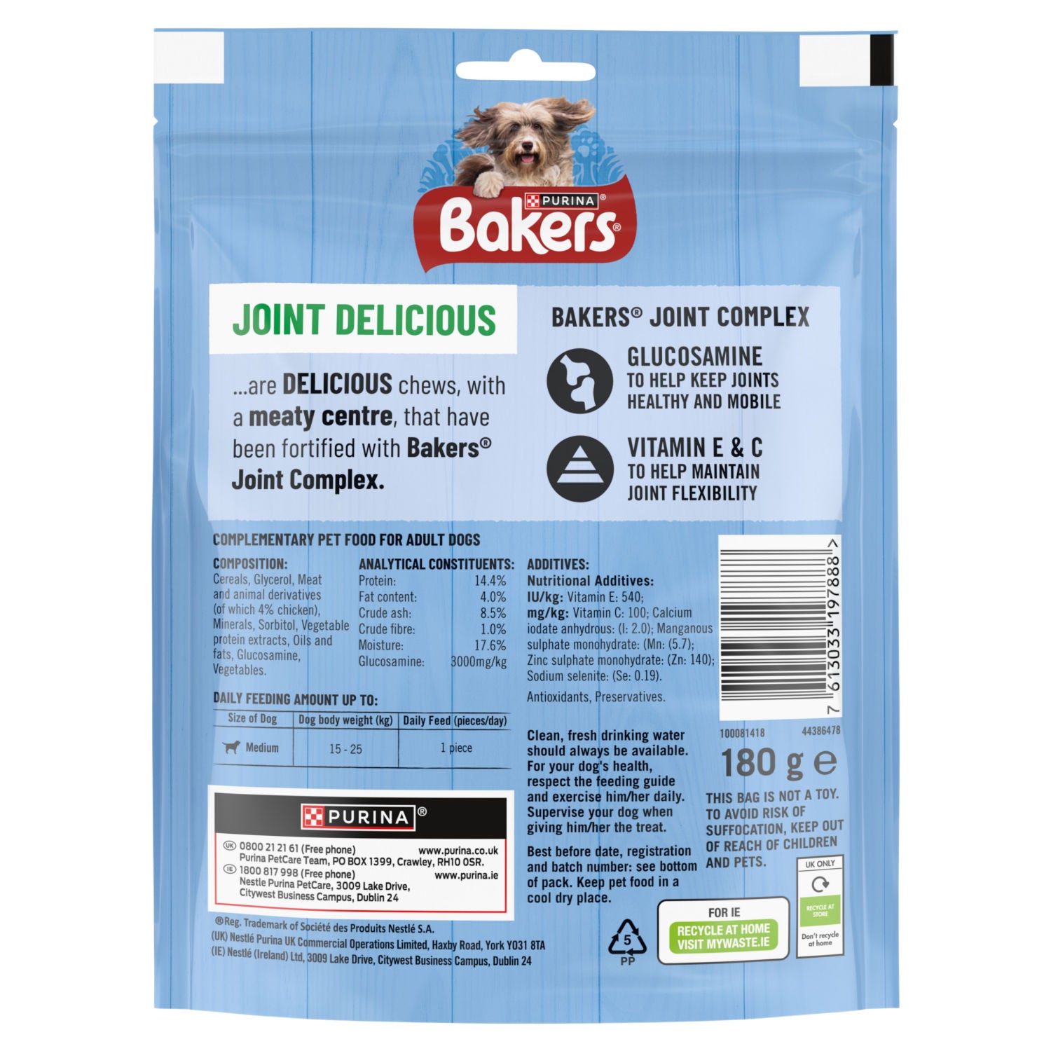 Bakers Chicken Dog Joint Chews 180g - British product