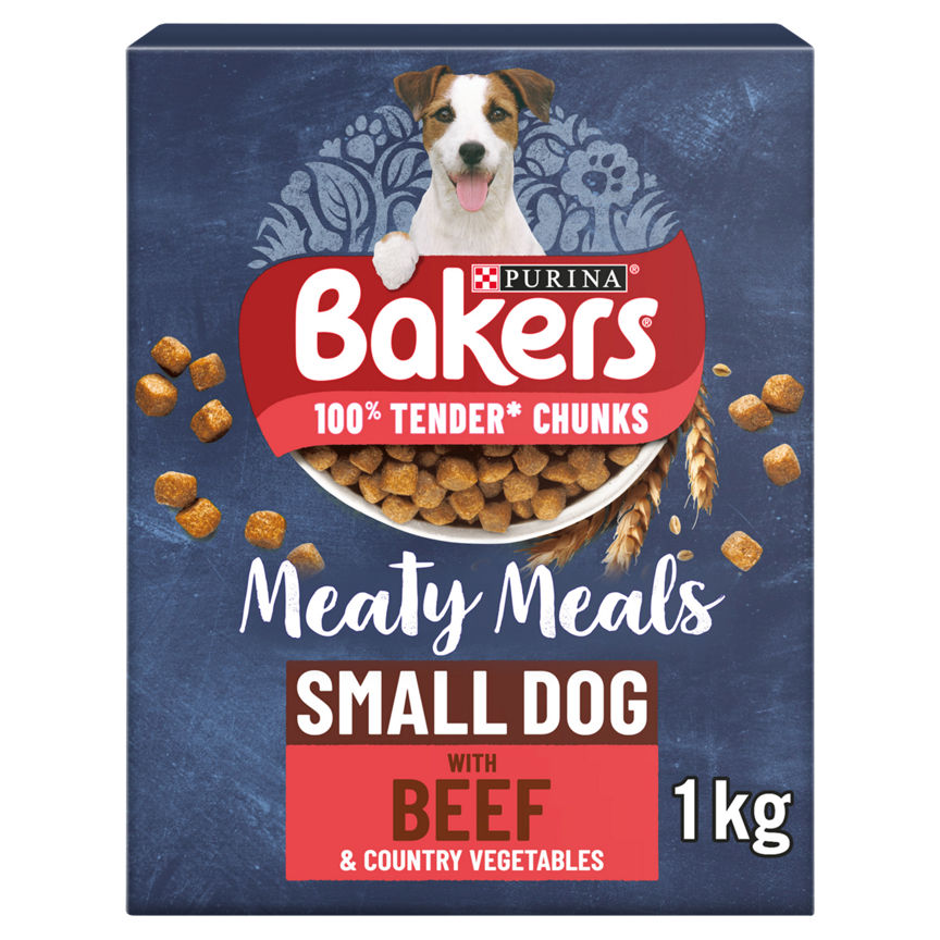 Bakers Meaty Meals Adult Small Dry Dog Food Beef GOODS ASDA   