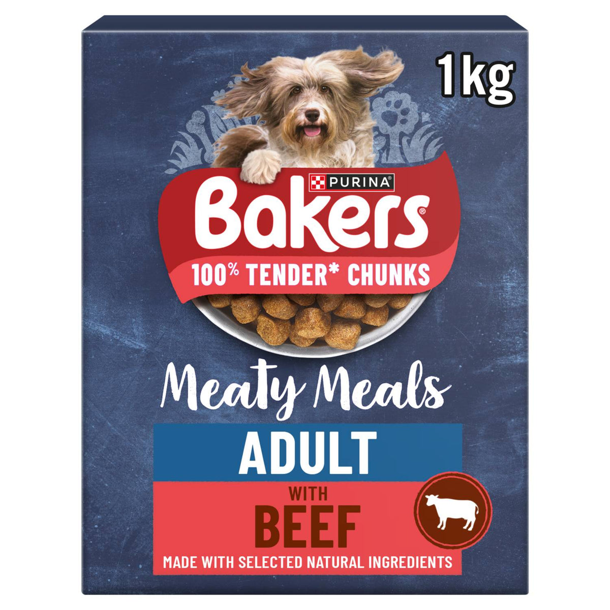 Bakers Meaty Meals beef dry dog food 1kg - British product