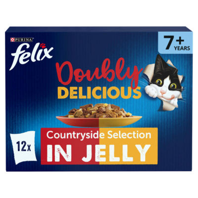 ASDA Felix Doubly Delicious 7+ Meaty Selection Wet Cat Food 12 x 100g- Buy online at McGrocer
