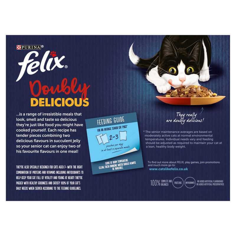 Felix wet cat food pouches 7+ variant 12x100g - British product