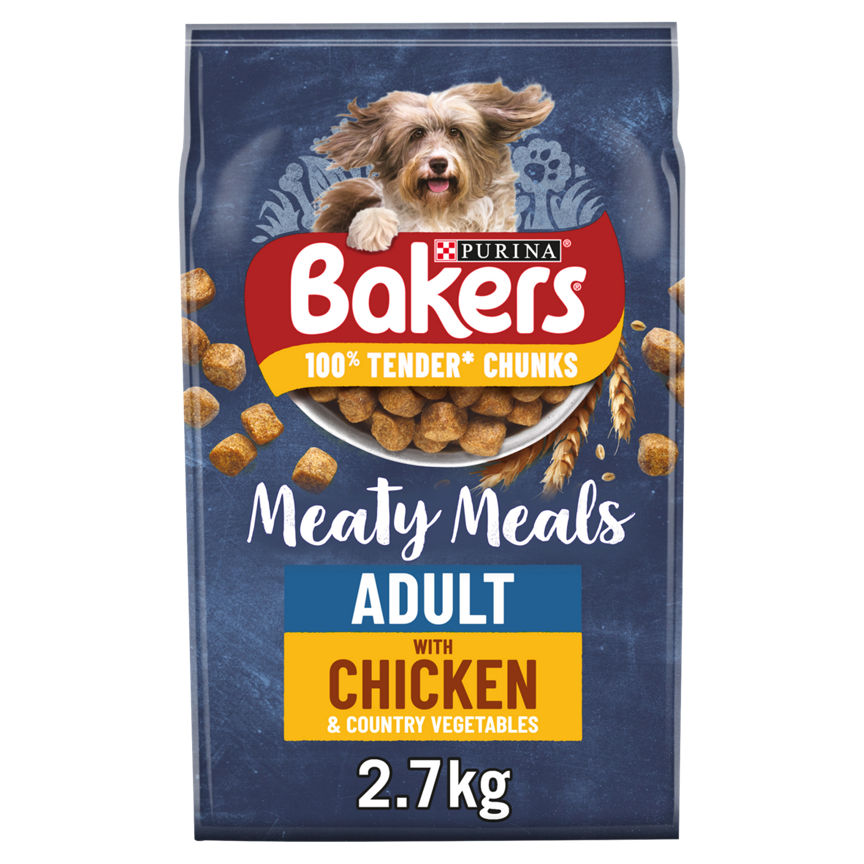 Bakers Meaty Meals Adult Dry Dog Food Chicken GOODS ASDA   