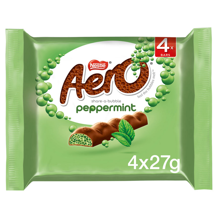 Aero Bubbly Peppermint Mint Chocolate Bars Multipack GOODS ASDA   