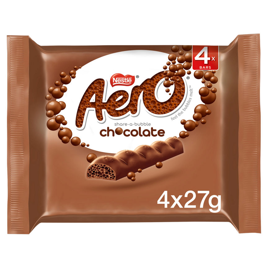 Aero Milk Chocolate Bubbly Bar 4 Pack GOODS ASDA   