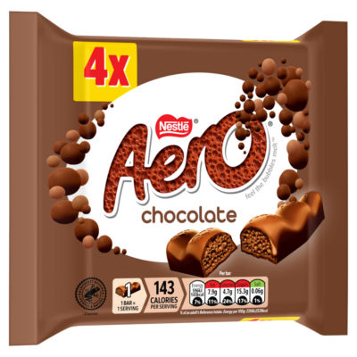 Aero bubbly milk chocolate bar 108g 4 pack - British product