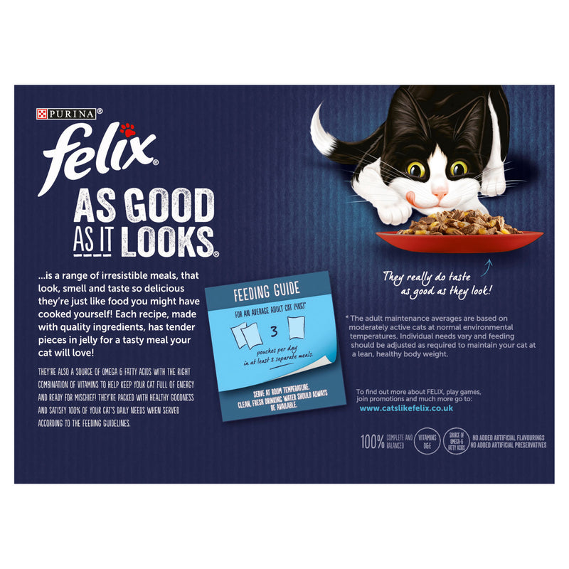 Felix wet cat food selection ham jelly 12x85g - British product