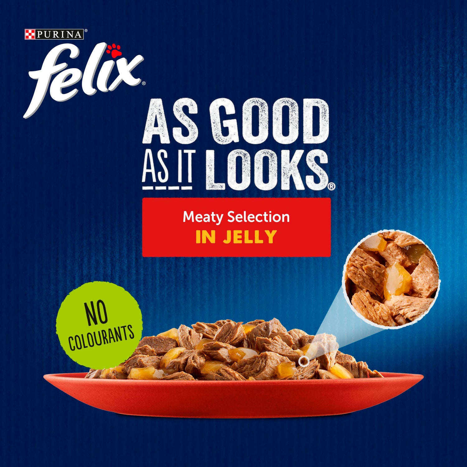 Felix wet cat food selection ham jelly 12x85g - British product