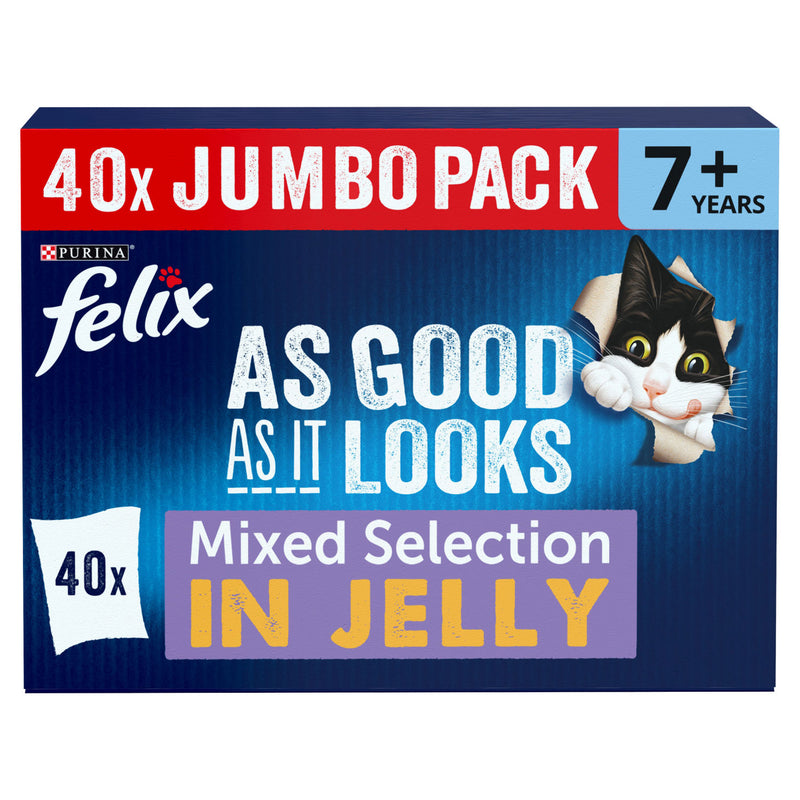 Felix senior wet cat food mixed selection 40x85g, UK version
