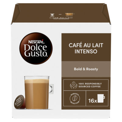 Nescafé Café Au Lait Intenso coffee pods x16, imported from the UK