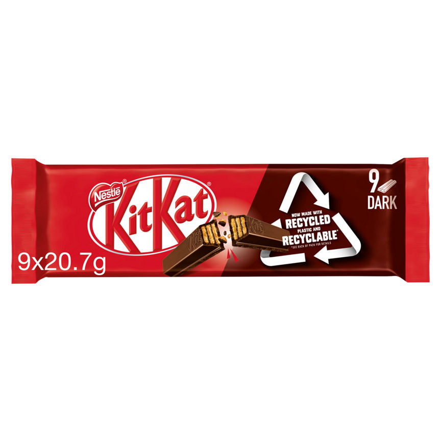 Kit Kat 2 Finger Dark Chocolate Biscuit Bars Multipack GOODS ASDA   