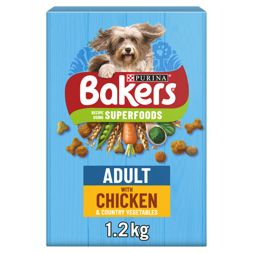 Bakers Chicken & Veg Dry Adult Dog Food GOODS ASDA   