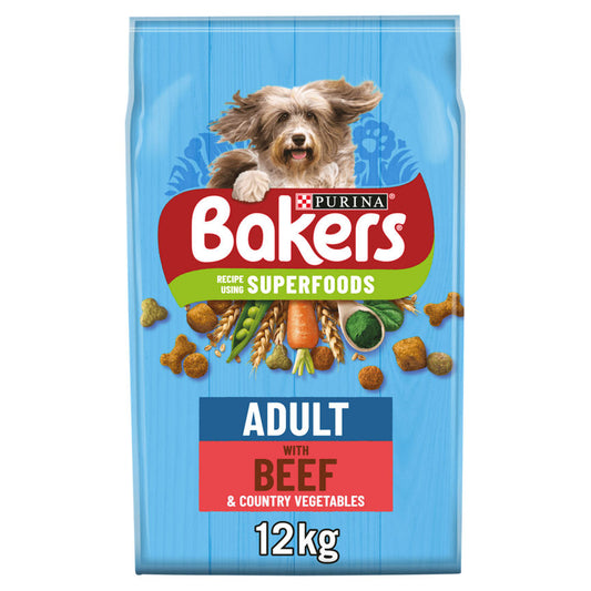Bakers Adult Dry Dog Food Beef And Veg GOODS ASDA   