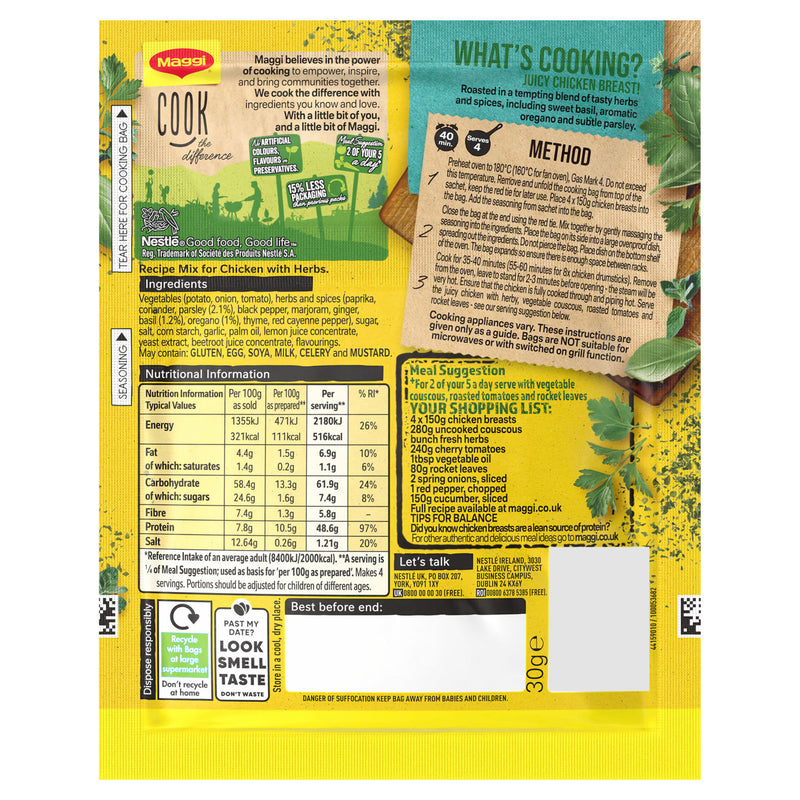 Maggi mixed herbs seasoning mix 30g, imported from the UK