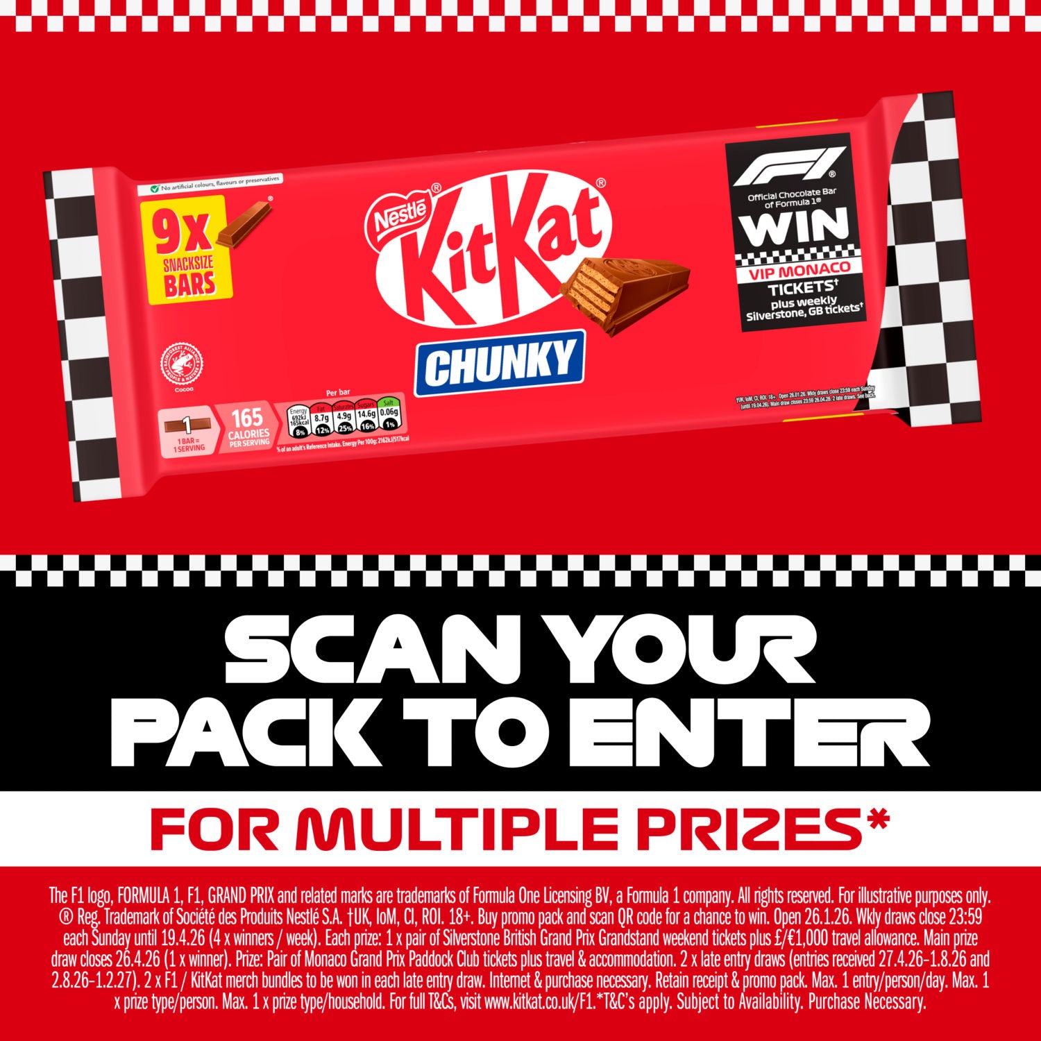 Kit Kat Chunky Snacksize milk chocolate bar 288g multipack, UK version