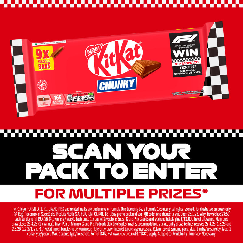 Kit Kat Chunky Snacksize milk chocolate bar 288g multipack, UK version