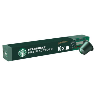 Starbucks Nespresso Pike Place Roast coffee pods 53g box of 10 (British brand)