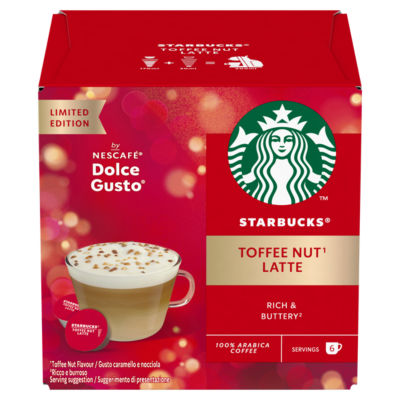 Starbucks Toffee Nut Latte coffee pods limited edition 12 pods - British product