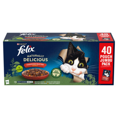Felix Countryside Selection wet cat food 40x80g, imported from the UK
