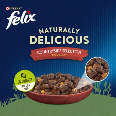 Felix Countryside Selection wet cat food 40x80g, imported from the UK