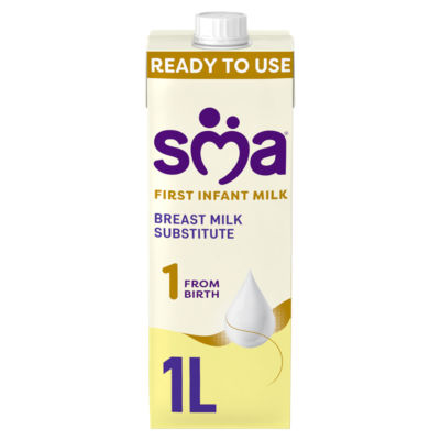 SMA First Infant Baby Milk Liquid 1 Litre Bottle (British brand)