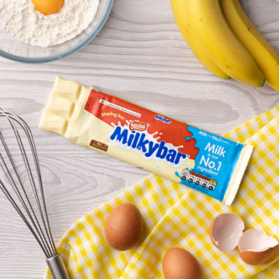 Nestlé Milkybar white chocolate sharing block 90g, imported from the UK