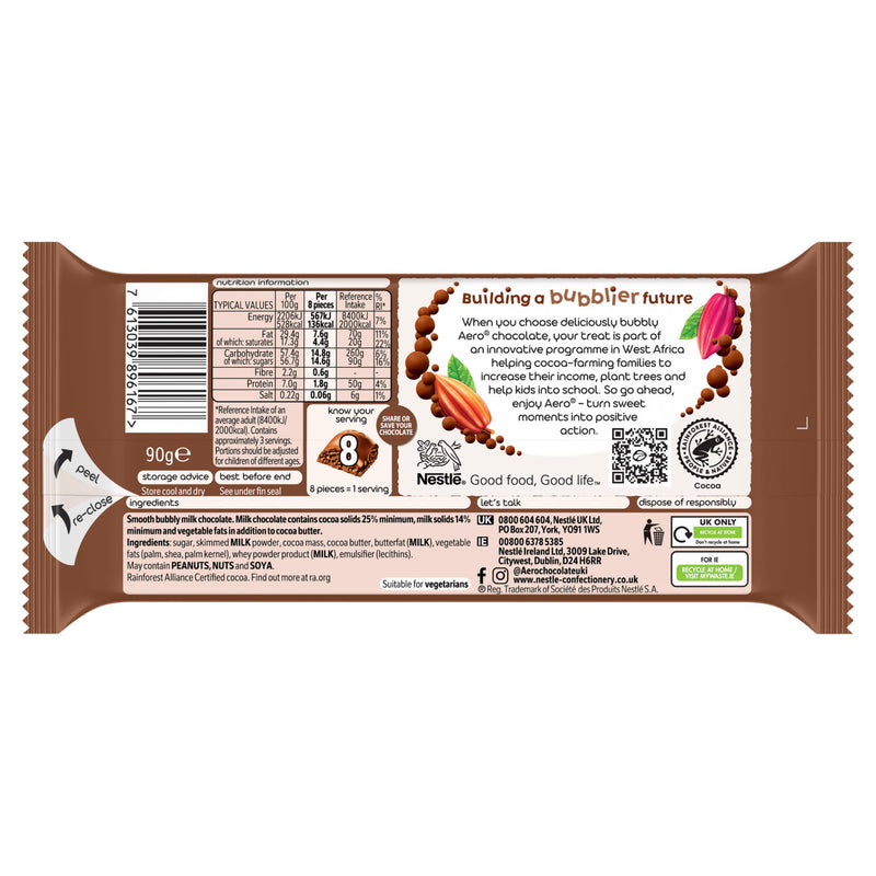 Aero milk chocolate sharing bar 90g - British product