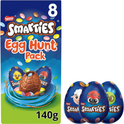 Smarties Easter egg box milk chocolate eggs 140g, imported from the UK