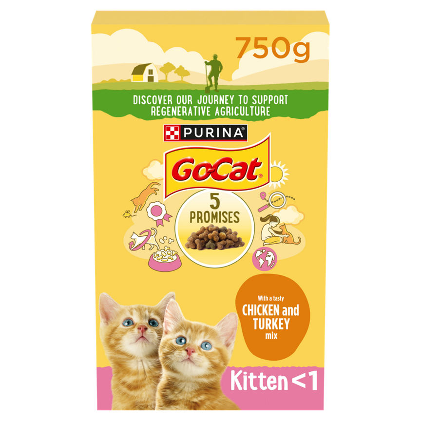 Go Cat Junior with a Tasty Chicken and Turkey Mix with Milk and with Vegetables <1 Year