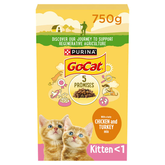 Go Cat Junior with a Tasty Chicken and Turkey Mix with Milk and with Vegetables <1 Year GOODS ASDA   