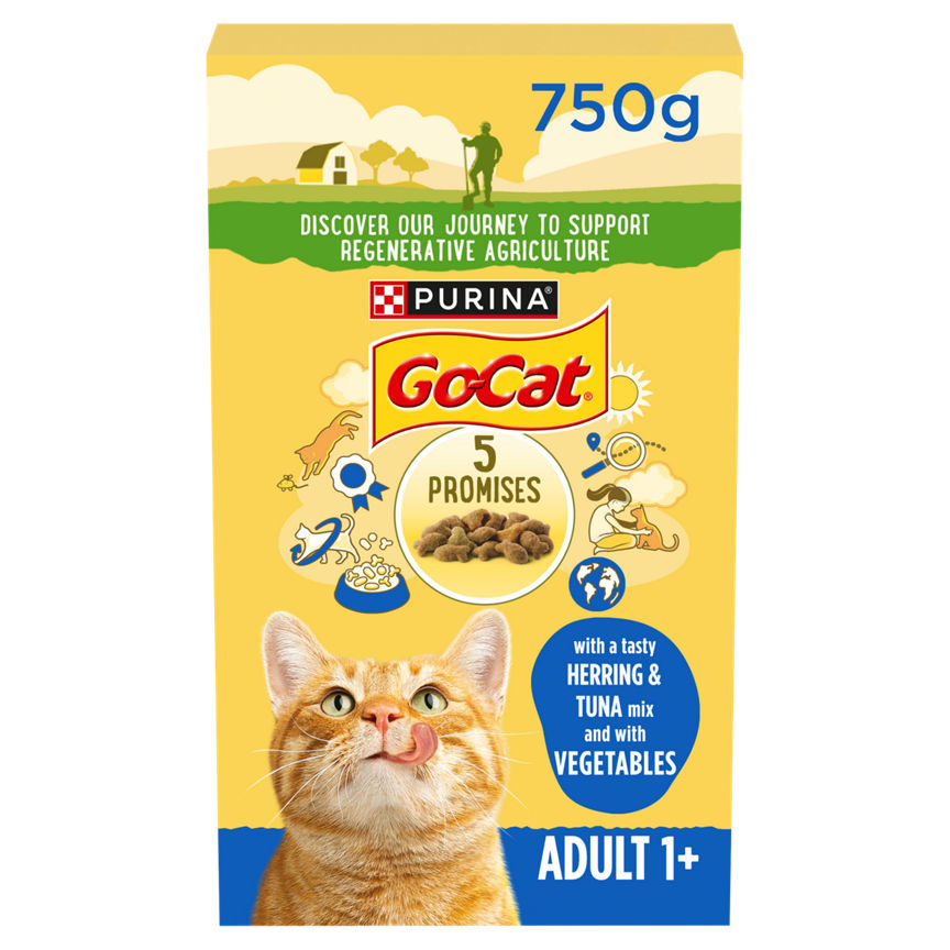 Go Cat with Herring and Tuna Mix with Vegetables Dry Cat Food GOODS ASDA   