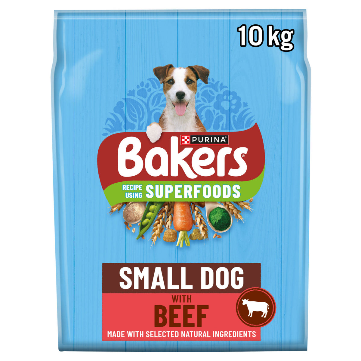 Bakers Superfoods small dog beef dry dog food 10kg - British product