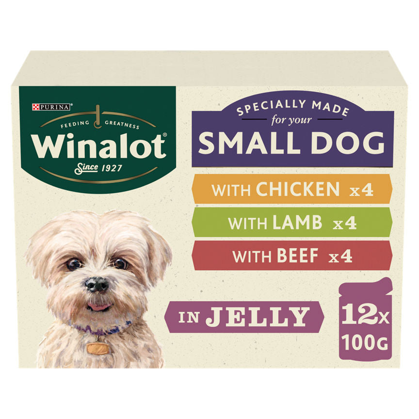 Winalot Small Dog Food Pouch Mixed in Jelly 12 x 100g GOODS ASDA   