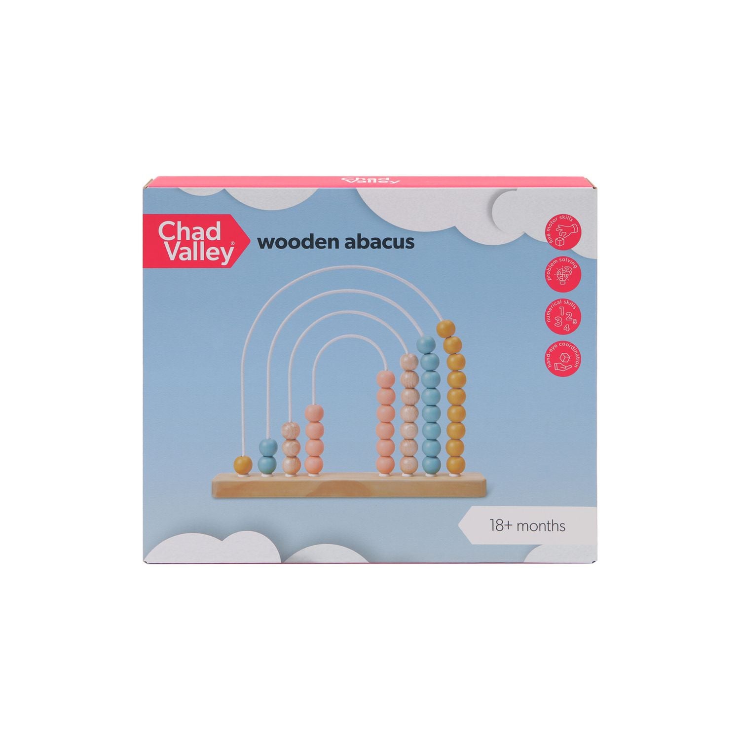 Chad Valley wooden abacus toy for toddlers, imported from the UK