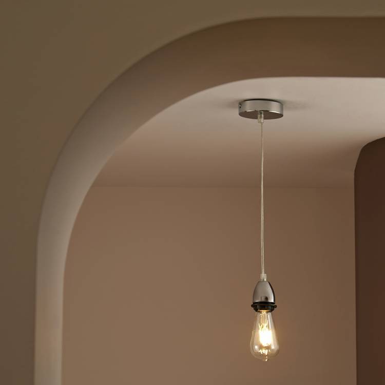 Habitat polished chrome pendant light with adjustable drop, UK version