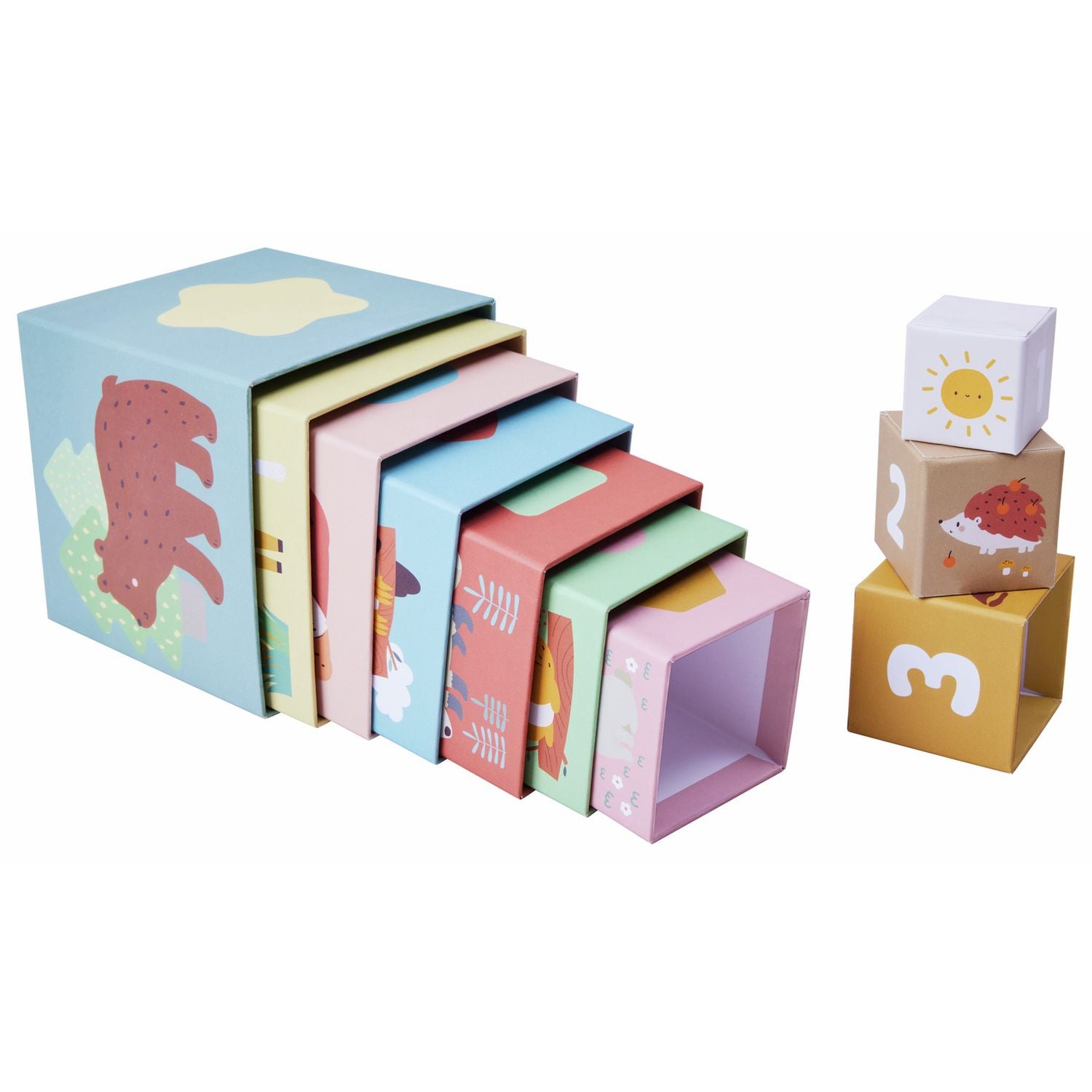Chad Valley woodland stacking blocks 10 pieces, UK version