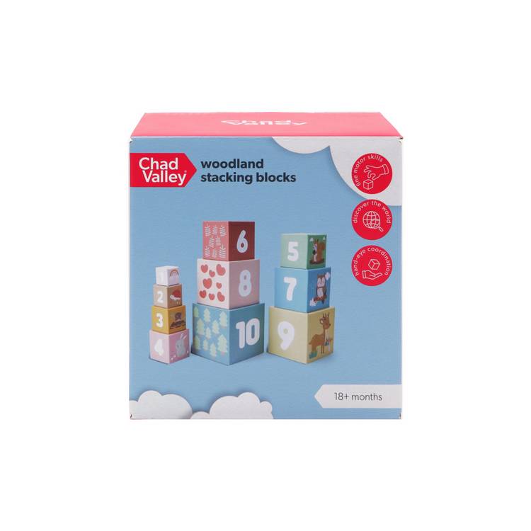 Chad Valley woodland stacking blocks 10 pieces, UK version