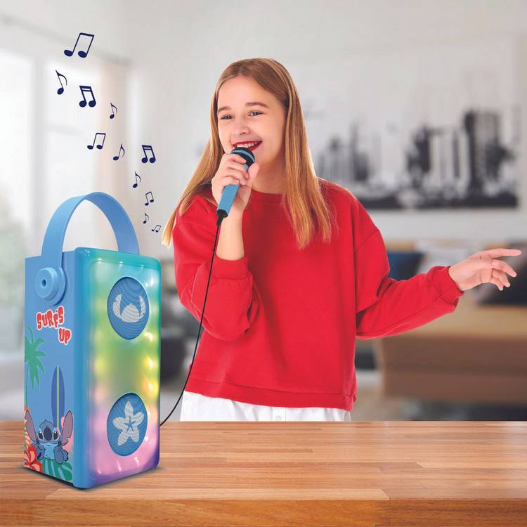 Disney Stitch themed karaoke Bluetooth speaker with microphone (British brand)