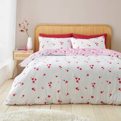 Argos Catherine Lansfield Seersucker Heart Bedding Set - Single- Buy online at McGrocer