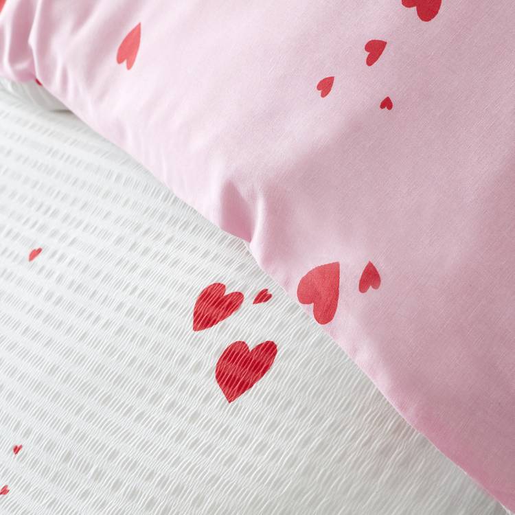 Catherine Lansfield seersucker heart bedding set single (British brand)