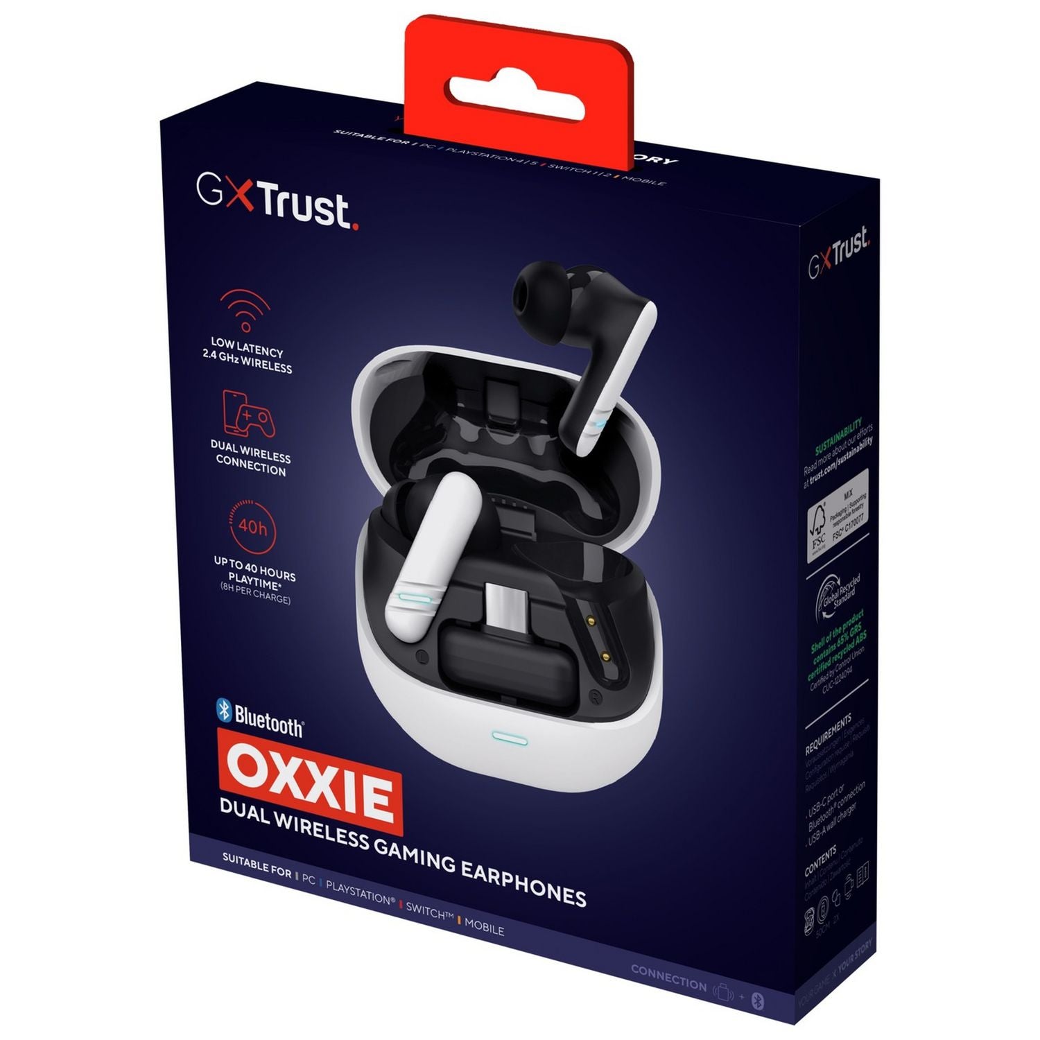 Trust GXT Oxxie wireless gaming earphones white, imported from the UK